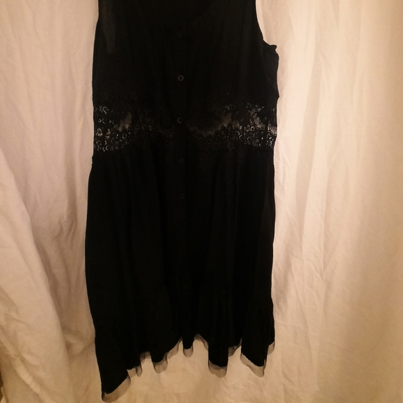 Forever 21 Black Sheer Dress, size Med. - Picture 2 of 6